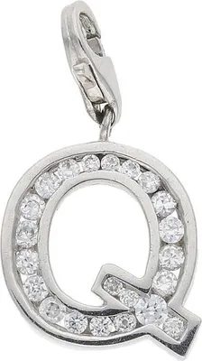 Produktbild von JuwelmaLux Charm Anhänger Buchstabe "Q" 925/000 Sterling Silber mit synth. Zirkonia JL30-02-3657