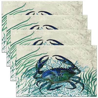 Platzset-Set 4er, Krabben-Motiv, 45x30 cm, Sommer