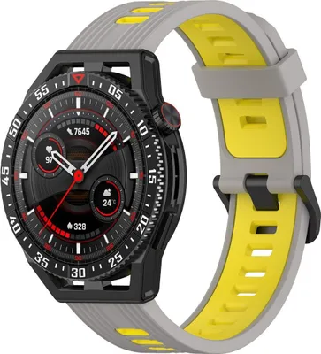 Image de Bracelet de montre intelligent, largeur 22 mm, compatible avec les montres Samsung Galaxy, LG, Honor et Garmin, couleur : gris / jaune
