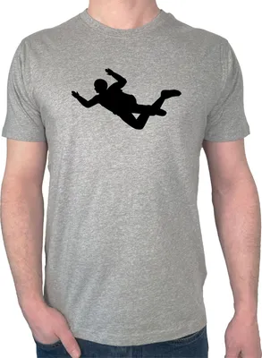Produktbild von Huuraa Herren T-Shirt Skydiving Silhouette S Sport Grey Bio Baumwolle Fairtrade Herrenshirt Geschenkidee