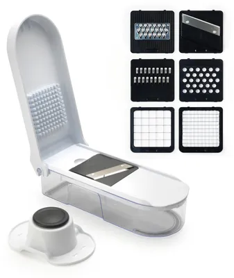 6-in-1 Gemüseschneider mit 6 Klingen, kompakt, Fingerschutz