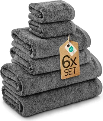 Produktbild von etérea Frottier Handtuch Baumwolle Anthrazit 6 teilige Set II