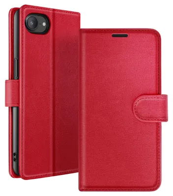 Image de Zanaé, étui portefeuille avec fonction support et rabat magnétique pour iPhone 17e, rouge