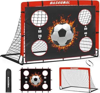 Produktbild von Fußballtor 150x120 cm, faltbar, Glasfaserstangen, Tragetasche, für Garten