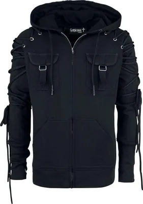 Produktbild von Gothicana by EMP Herren Schwarze Kapuzenjacke mit Schnürung XL