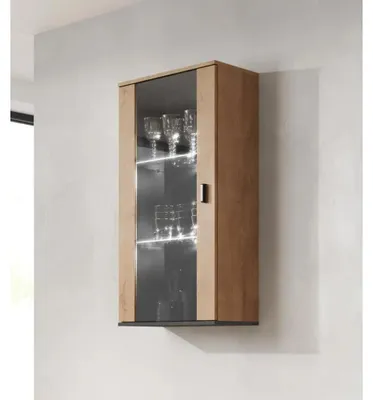 Obrázok produktu pre Zavesená vitrína Cama SOHO dub levkas/čierna