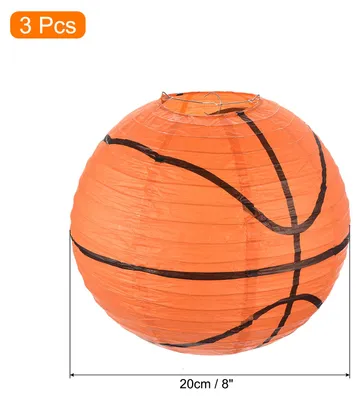 Produktbild von Basketball Papierlaternen, 8" Runde H?ngende Chinesische/Japanische Laterne Nachbildungation fš¹r Zuhause Geburtstagsfeier Hochzeit Weihnachten Klassenzimmer Nachbildung, Orange 3 Stš¹ck