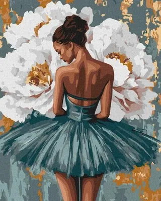 Image de Peinture par numéros - Une danseuse avec des pivoines - Ideyka