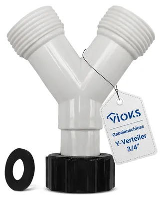 Produktbild von Gabelanschluss Doppelanschluss PVC für 3/4 Zoll Zulaufschlauch Waschmaschine