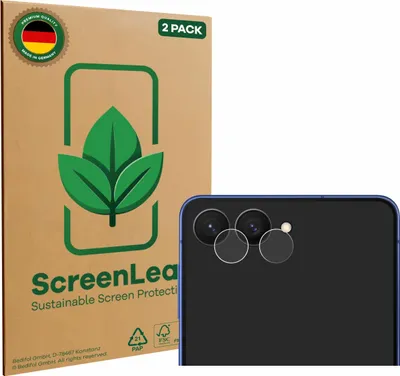 Produktbild von 2x ScreenLeaf Schutzfolie für Samsung Galaxy Z Flip 7 (NUR Kameraschutz) nachhaltiger Displayschutz Display Schutz Folie Klar Transparent