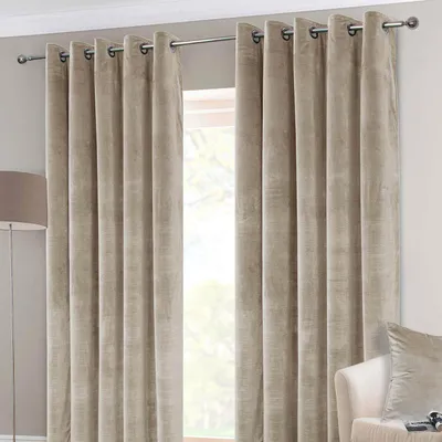 Produktbild von HOMESCAPES Samtgardinen mit Ösen champagner 2 Stück - 228 x 137 cm