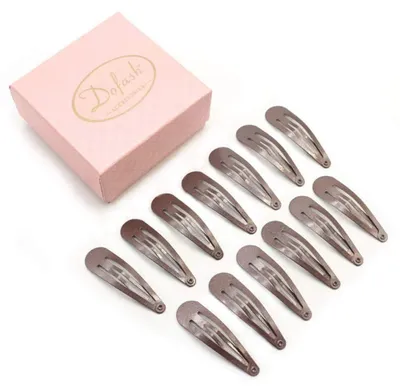 Image de Dofash, lot de 20 barrettes, épingles à cheveux et accessoires pour cheveux de 5 cm pour filles et femmes (marron)
