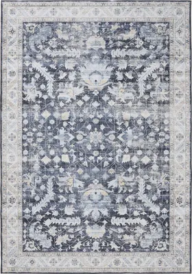 Produktbild von benuta Waschbarer Vintage Teppich George Blau 80x150 cm Wohnzimmerteppich Schlafzimmer weich orientalisch Rechteckig