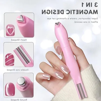 Magnetische Nagelaccessoires Set mit 3-in-1 Nagellack Magnet und 5 Magic Design Platten für DIY und Salon Maniküre