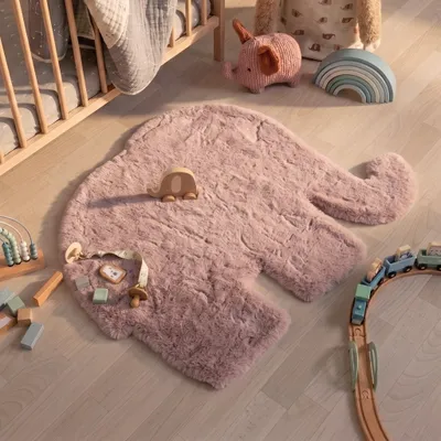 Produktbild von Volero - Kinderteppich - Huggy Elefant Rosa - 80x100 cm - Kinderzimmer, Babyzimmer - Modern