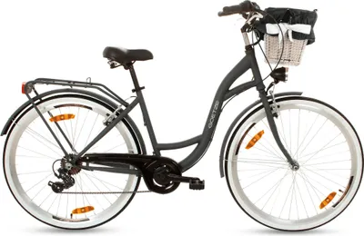Obrázek produktu pro Městské kolo Goetze Mood 28 – dámské, 7 rychlostí Shimano, stupňovitý rám 18, LED osvětlení, košík