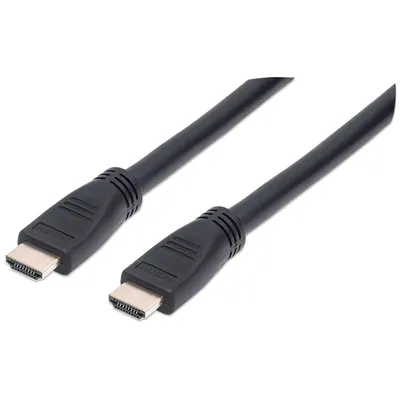 Produktbild von Manhattan High Speed HDMI-Kabel mit Ethernet-Kanal, CL3- für Wandinstallationen, HEC, ARC, 3D, 4K@60Hz, CL3, HDMI-Stecker auf HDMI-Stecker, geschirmt, schwarz, 10 m, 10 m, HDMI Typ A (Standard), HDMI Typ A (Standard), 3D, 10,2 Gbit/s, Schwarz