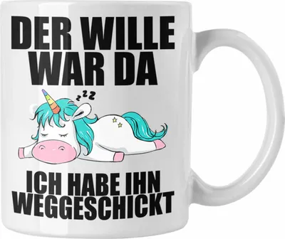 Produktbild von Trendation - Tasse mit Sprüch Kollegin Mitarbeiter Geschenk Arbeitskollege Einhorn (Weiß)