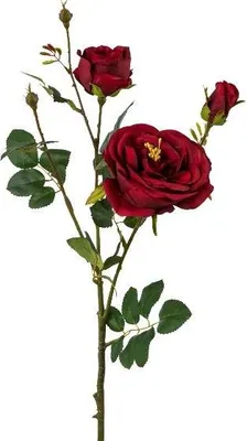Produktbild von artplants.de Kunst Zweig Rose FRALGO, rot, 65cm - Künstlicher Rosenzweig