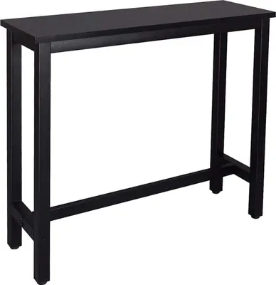 Zdjęcie produktu dla Stół barowy Happyment Paris - Prostokątny wysoki stół - Czarny - Drewno i metal - 120×40×100 cm - Do kuchni i wnętrz