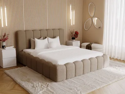 Produktbild von GrainGold Polsterbett Smile 200x200 cm - Bett 200x200, Polsterbett mit Bettkasten und Lattenrost - Braun (Anthology 04)