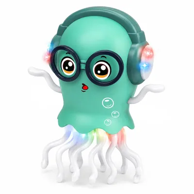 Produktbild von Oktopus Babyspielzeug mit Licht, elektrisches Krabbelspielzeug, interaktives Kinderspielzeug, blau