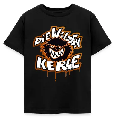Produktbild von Spreadshirt Die Wilden Kerle Logo Tropfen Graffiti Kinder T-Shirt, 110/116 (5-6 Jahre), Schwarz