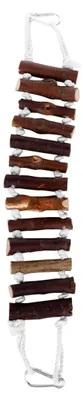 Produktbild von Knabberspielzeug für Papageien 7 cm Breite aus natürlichem Holz, Hängebrücke mit Leiter für kleine Sittiche und Papageien, Zubehör für Vogelkäfig zum Klettern und Schnabeltraining