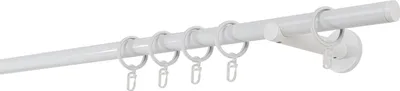 Produktbild von Gardinenstange auf Maß 20mm Match 1-lauf Wandträger 12cm Farbe: Weiß, Größe: 240cm