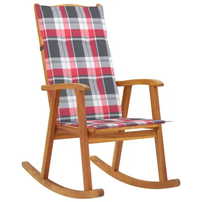 Image de vidaXL Chaise à bascule avec supports en bois massif d'acacia