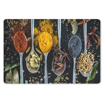 Produktbild von MuchoWow® Mauspad Mousepad Gewürze - Löffel - Schwarz - Küche 27x18 cm - Mousepads - Maus Mat - Pad - Mausunterlage - Büroartikel - Desk Matten