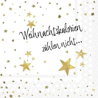 Produktbild von 20 Servietten Weihnachtskalorien - Keine Kalorien an Weihnachten 33x33cm