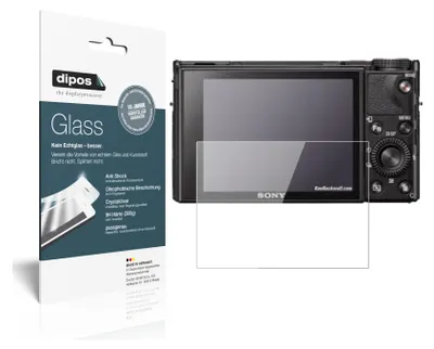 Produktbild von 2x Schutzfolie für Sony RX100 VII - Anti-Shock 9H Folie dipos Glass Kunststoffglas