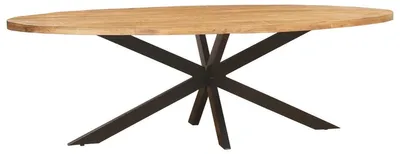 Produktbild von Dorrio Esstisch oval 210 x 100 cm Mangoholz massiv Natur mit Spinnenfuß