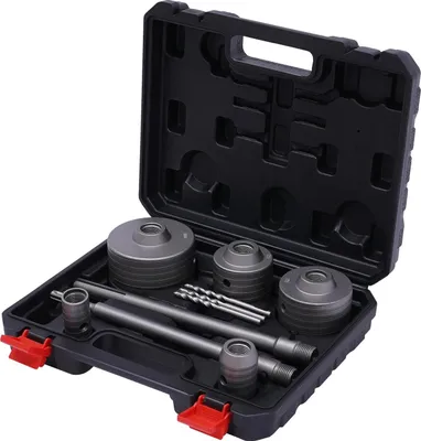 Obrázok produktu pre Sada dierových píl - Vrtáky do betónu/muriva - 9-dielna - SDS-Plus upínanie - 30/40/68/80/100 mm - Pre elektroinštaláciu - Čierna