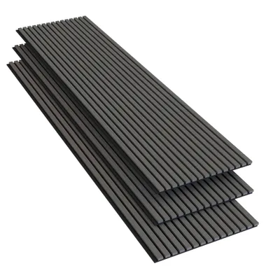 Produktbild von AICA Akustikpaneele Wandverkleidungen 3D-Wandpaneele aus MDF 3er-Set Maße: 240 × 60 cm Farben:Hellgraue Eiche