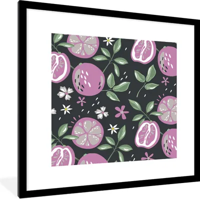 Produktbild von MuchoWow® Gerahmtes Poster Sommer - Blumen - Rosa 40x40 cm - Poster mit Schwarzem Bilderrahmen Wandposter Rahmen Foto Bilder - Poster - Plakat im Rahmen