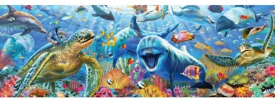 Produktbild von DINO Panorama-Puzzle Sea Life 150 dlks
