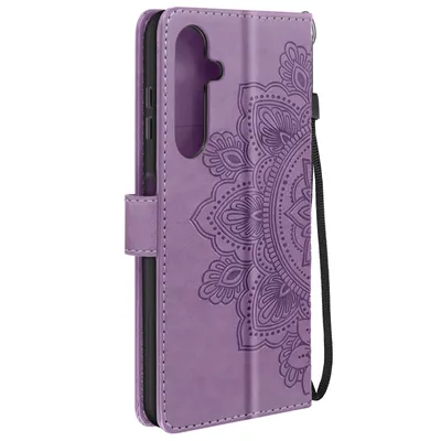 Produktbild von Avizar, Samsung Galaxy A25 5G Mandala Wallet Cover Handschlaufe, Violett