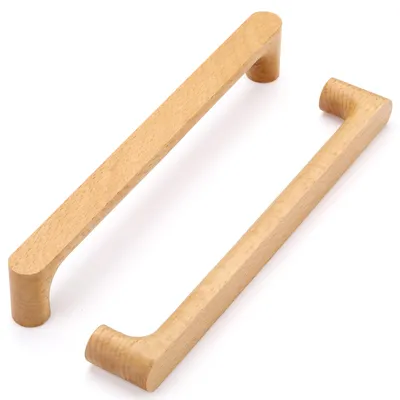 Zdjęcie produktu dla Drewniane uchwyty do mebli, 6 sztuk, rozstaw otworów 192 mm, do szafek i szuflad
