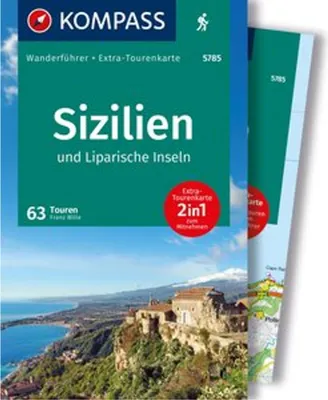 Obrázok produktu pre KOMPASS Wanderführer Sizilien und Liparische Inseln, 60 Touren mit Extra-Tourenkarte