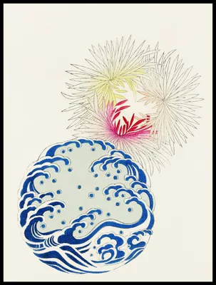 Produktbild von Plakat 60x80cm Natur, Bijutsukai Japanisch Vintage für das Wohnzimmer