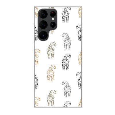 Produktbild von MuchoWow® Handyhülle Schutzhülle Hülle für Samsung Galaxy S22 Ultra Muster - Kätzchen - Katze - Pastell - Mädchen - Kinder - Kind Silikon Softcase Handy Hülle - Abbildung