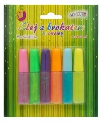 Produktbild von Glitzerkleber, 6 Stück, NEON, 6 ml | GG-706