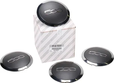 Produktbild von Original Fiat 4x Nabendeckel Felgendeckel Alufelge schwarz Chrom 500 51884863