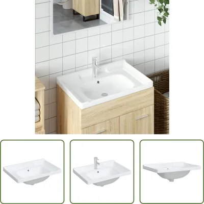 Produktbild von The Living Store Waschbecken Weiß 71x48x23 cm Rechteckig Keramik