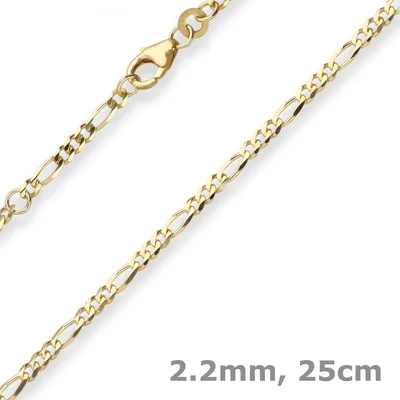 2-2mm-Figarokette-diamantiert-Fusskette-aus-333-Gelbgold-25cm