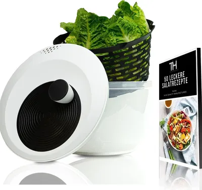 Produktbild von Thiru Salatschleuder - BPA FREI - 2in1 Schleuder & Salatschüssel - Ausgezeichnet mit Note – 4L Basic