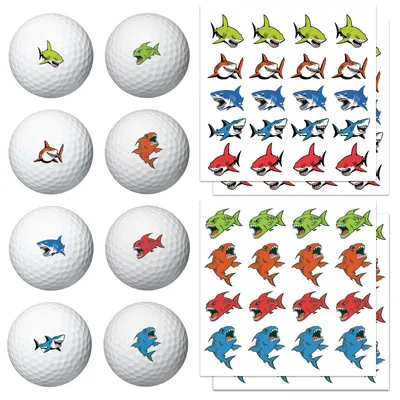 Productafbeelding van Golfballmarkerset - 72 Stuks Piranha en Haai Ontwerpen