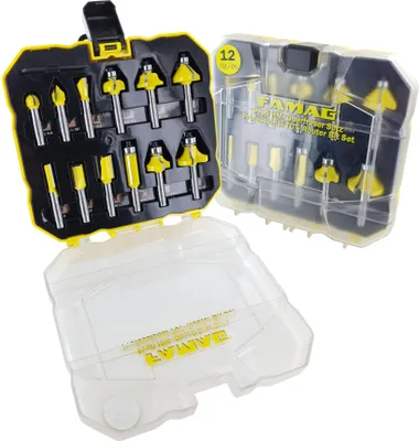 Immagine prodotto di Famag HM-Oberfräser-Satz Classic-Line 6+6 tlg. Fräser-Set Metallbox Abrundfräser